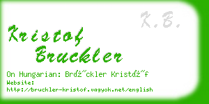 kristof bruckler business card